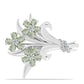 Silber mit grünem Amethyst und weißem Topas