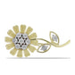 Goldplattierte Silberbrosche mit weißem Diamant