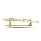 Goldplattierte Silberbrosche mit weißem Diamant