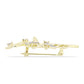 Goldplattierte Silberbrosche mit weißem Diamant und weißem Topas