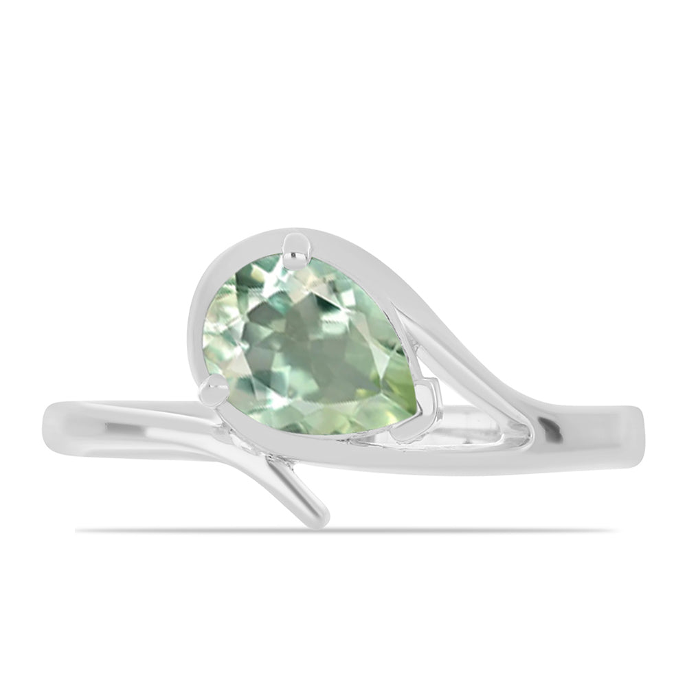 Silberring mit grünem Amethyst 1 