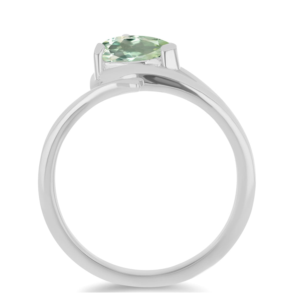 Silberring mit grünem Amethyst 2 