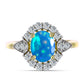 Goldplattierter Silberring mit äthiopischem Paradiese-Opal und weißem Topas