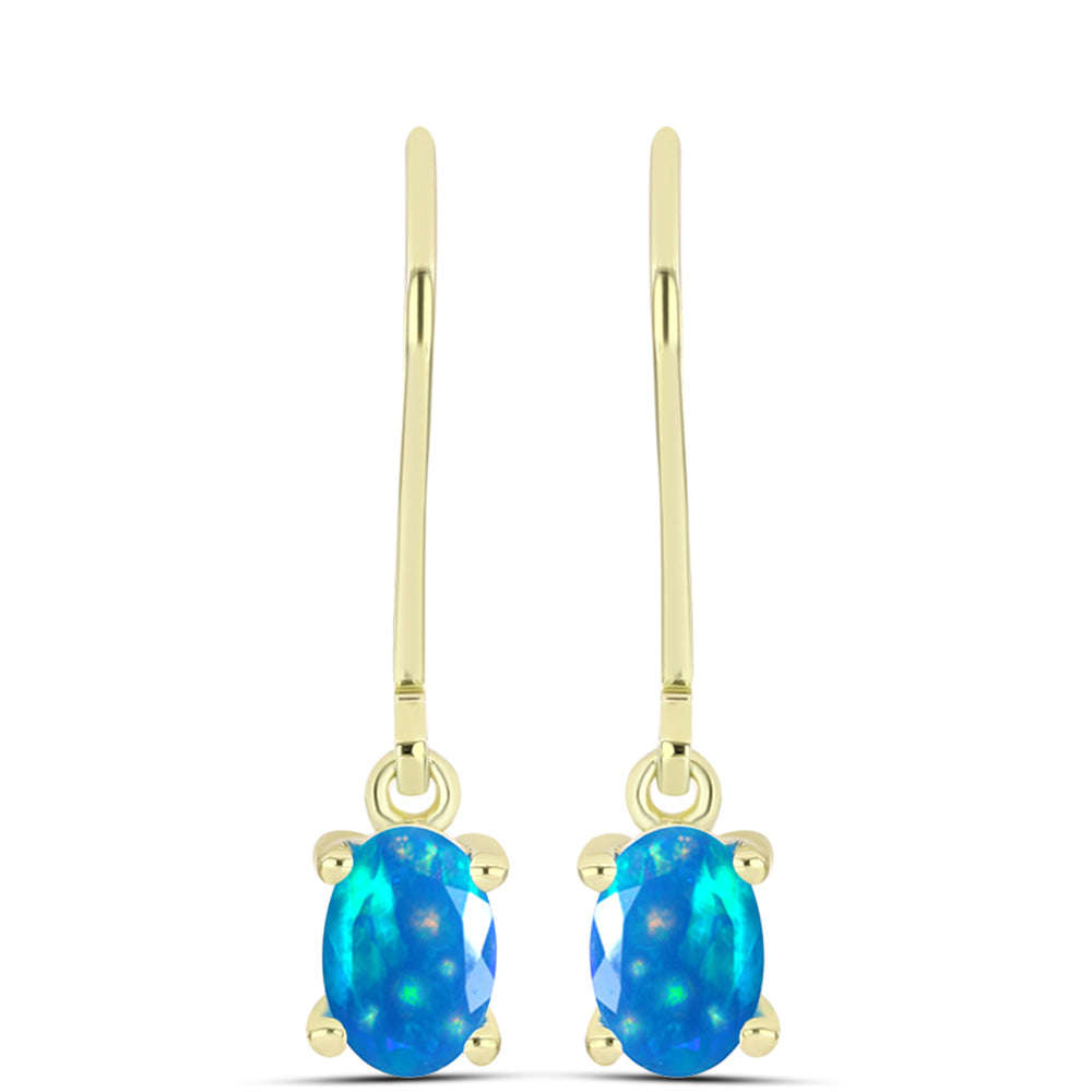 Goldplattierte Silberohrringe mit äthiopischem Paradiese-Opal 1 