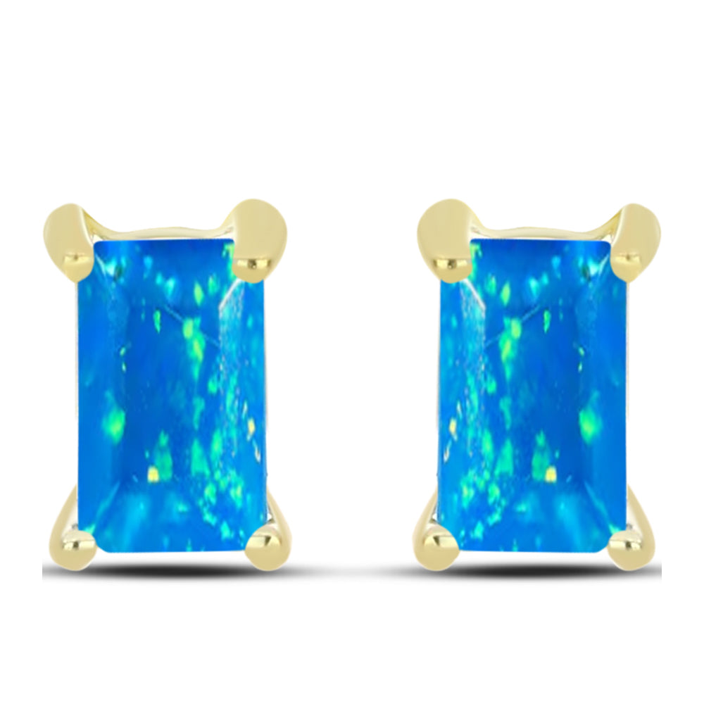 Goldplattierte Silberohrringe mit äthiopischem Paradiese-Opal