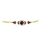 Goldplattiertes Silberarmband mit Rhodolith Granat und weißem Topas