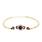 Goldplattiertes Silberarmband mit Rhodolith Granat und weißem Topas