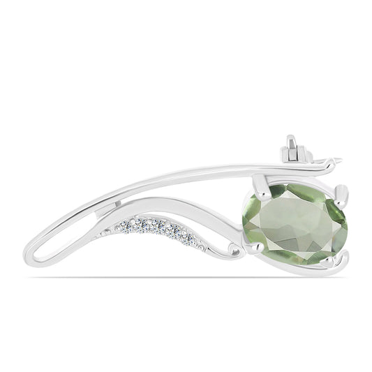 Silber mit grünem Amethyst und weißem Topas