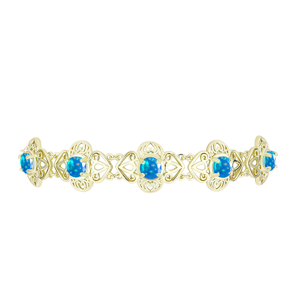Goldplattiertes Silberarmband mit äthiopischem Paradiese-Opal 2 