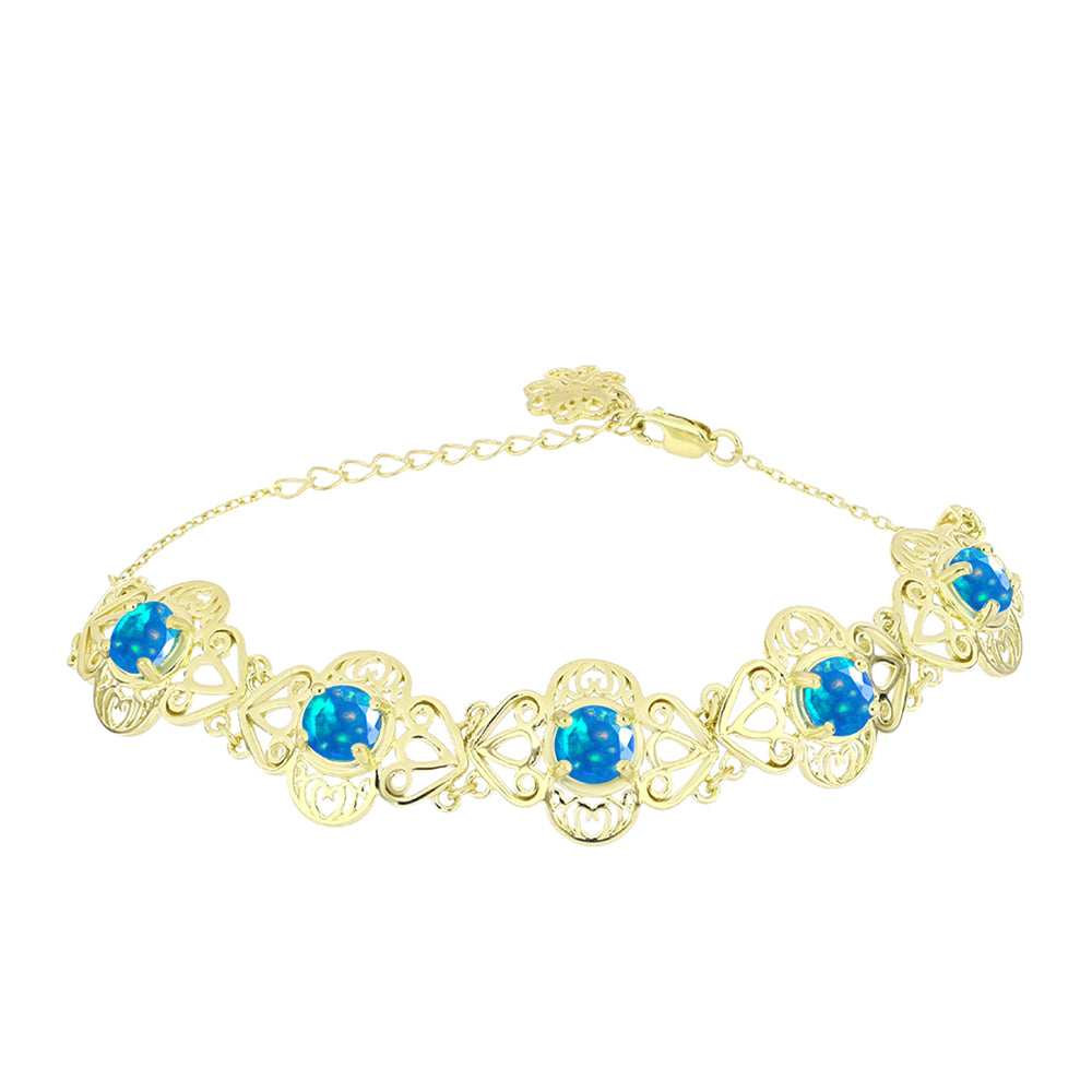 Goldplattiertes Silberarmband mit äthiopischem Paradiese-Opal 1 