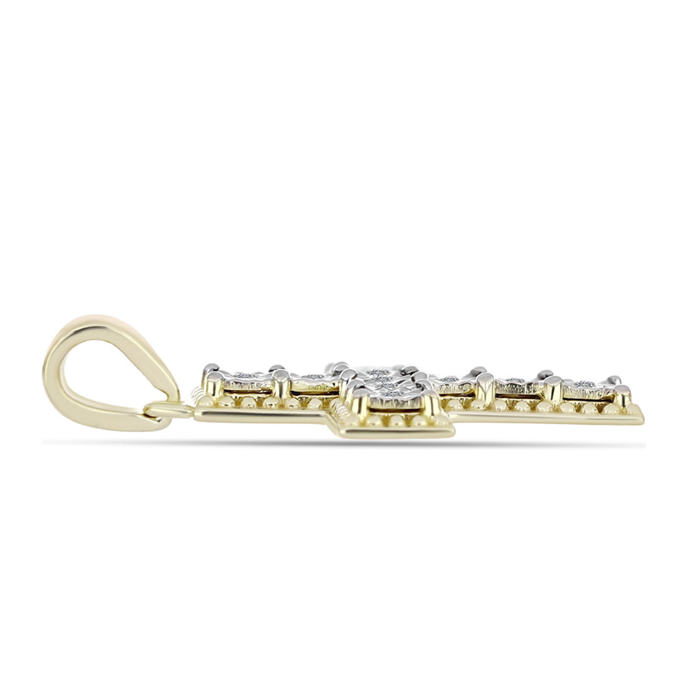 Goldplattierter Silberanhänger mit weißem Diamant
