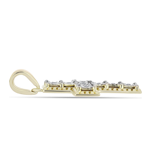 Goldplattierter Silberanhänger mit weißem Diamant