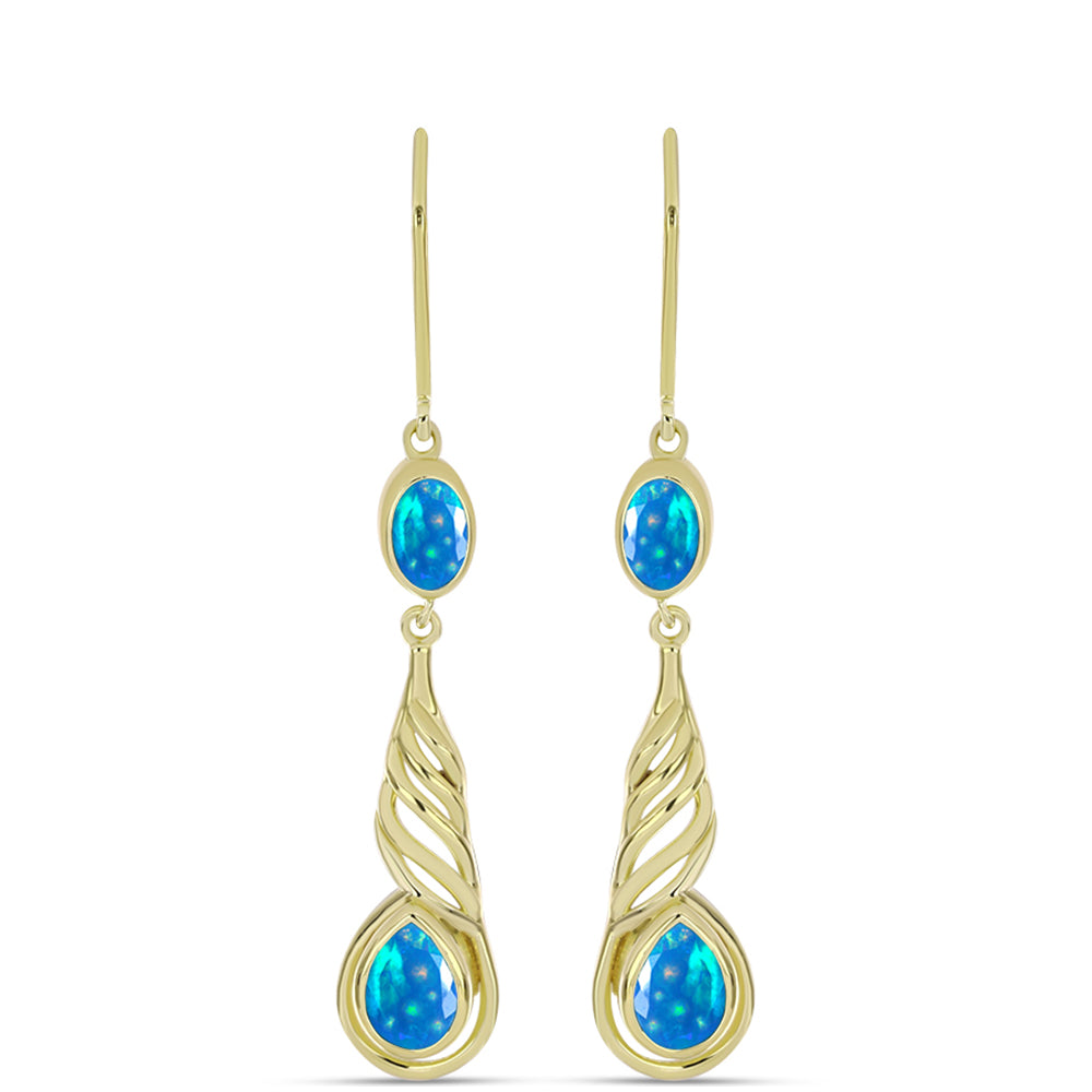 Goldplattierte Silberohrringe mit äthiopischem Paradiese-Opal
