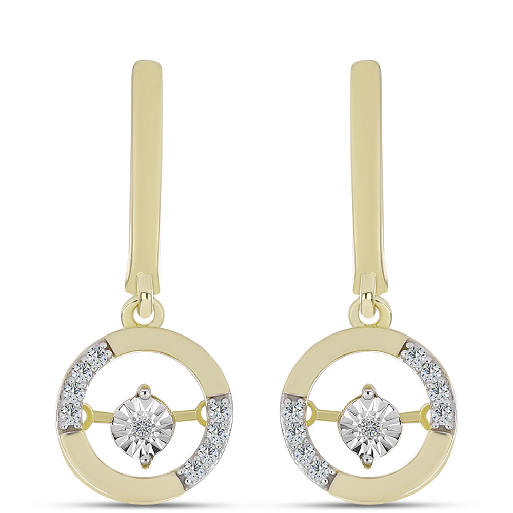 Goldplattierte Silberohrringe mit weißem Diamant und weißem Topas 1 
