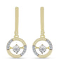 Goldplattierte Silberohrringe mit weißem Diamant und weißem Topas