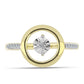 Goldplattierter Silberring mit weißem Diamant und weißem Topas
