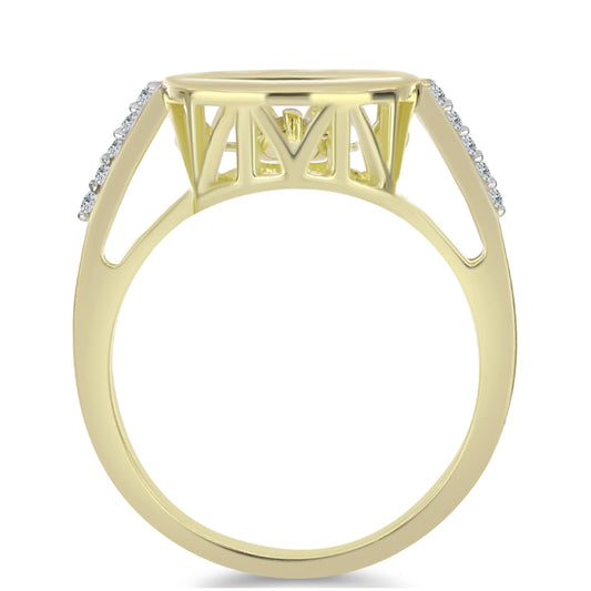 Goldplattierter Silberring mit weißem Diamant und weißem Topas