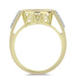 Goldplattierter Silberring mit weißem Diamant und weißem Topas