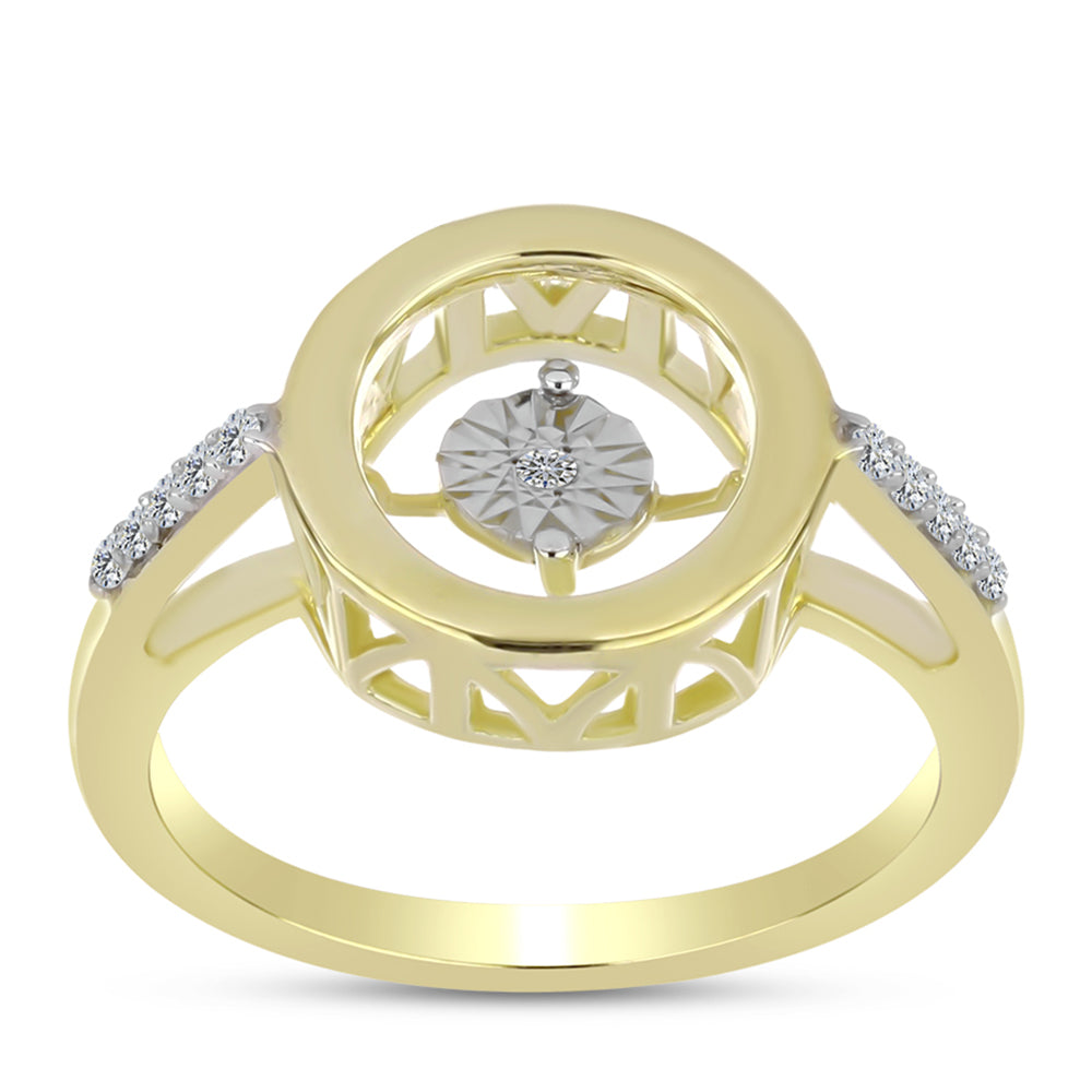 Goldplattierter Silberring mit weißem Diamant und weißem Topas 3 
