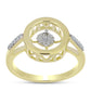 Goldplattierter Silberring mit weißem Diamant und weißem Topas