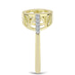 Goldplattierter Silberring mit weißem Diamant und weißem Topas