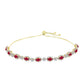 Goldplattiertes Silberarmband mit Rubin aus Madagaskar und weißem Topas