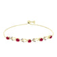 Goldplattiertes Silberarmband mit Rubin aus Madagaskar und weißem Topas