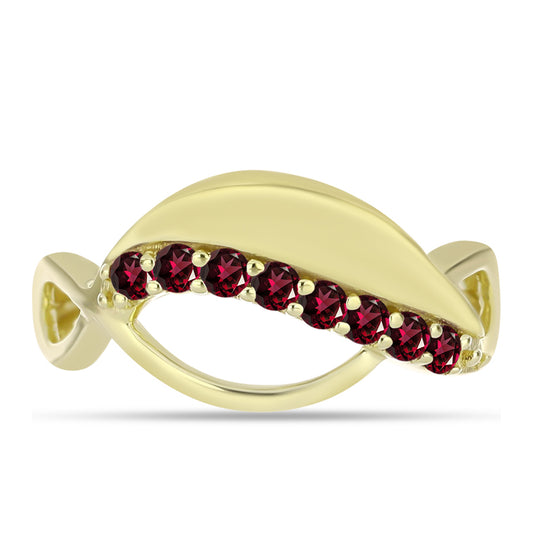 Goldplattierter Silberring mit Rhodolith Granat