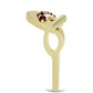 Goldplattierter Silberring mit Rhodolith Granat