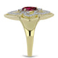 Goldplattierter Silberring mit Rhodolith Granat und weißem Topas