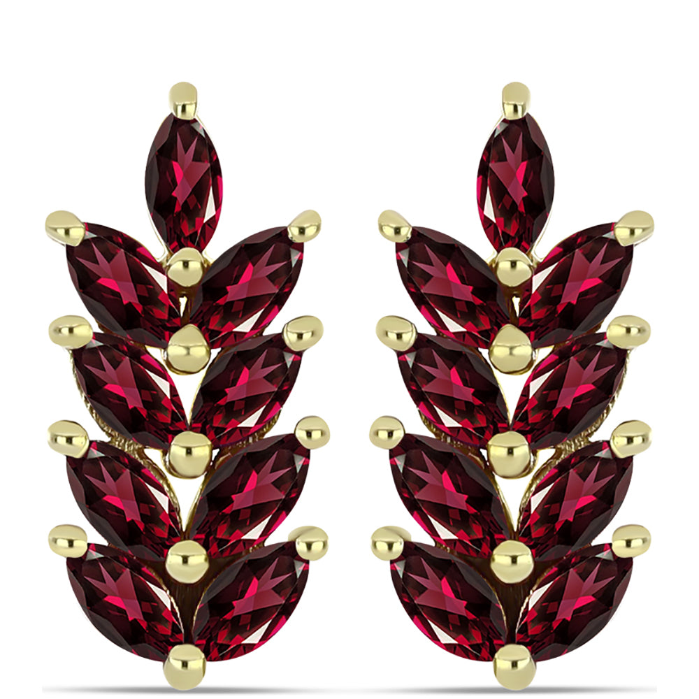 Goldplattierte Silberohrringe mit Rhodolith Granat 1 