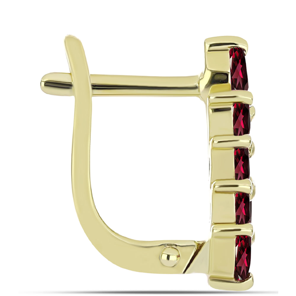 Goldplattierte Silberohrringe mit Rhodolith Granat 2 
