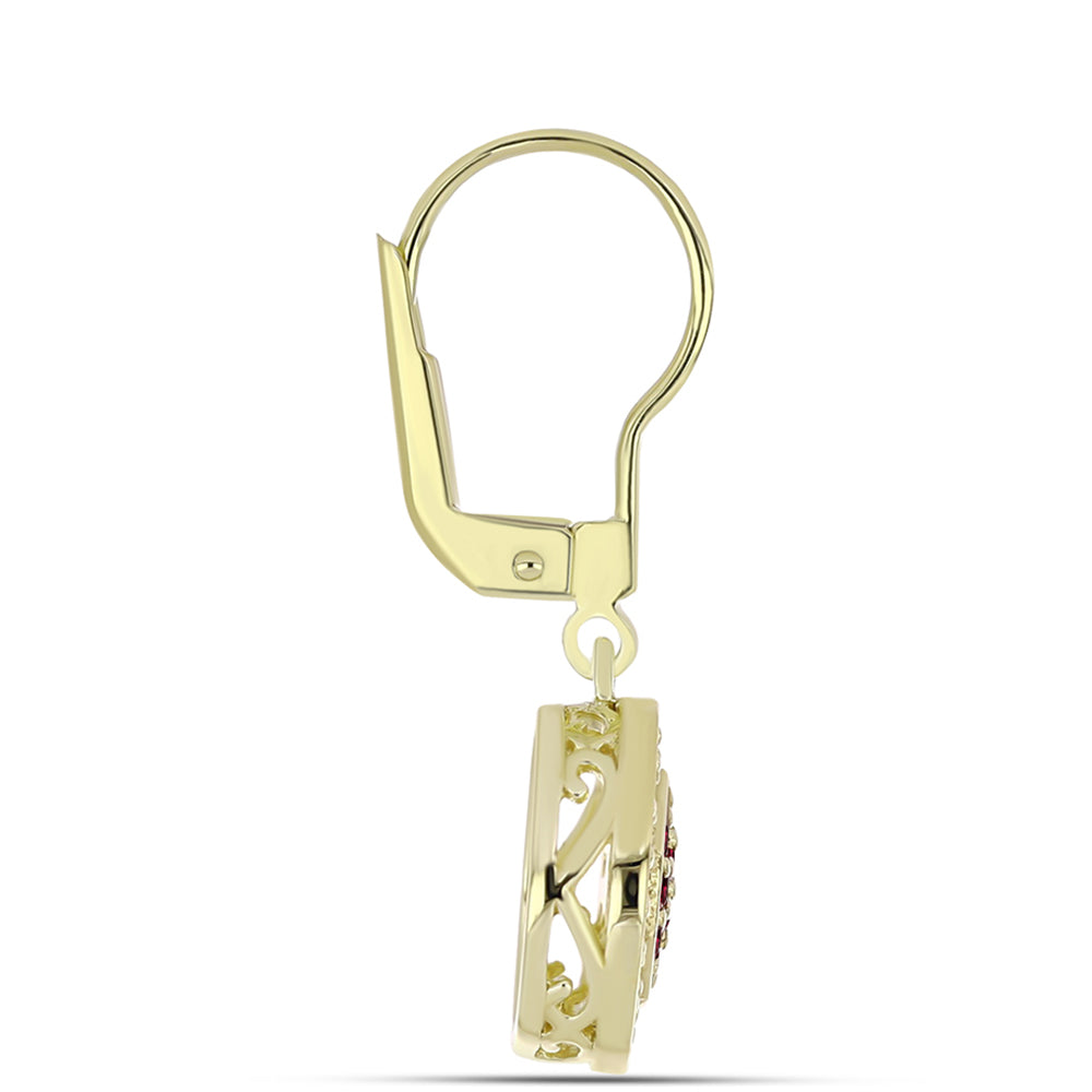 Goldplattierte Silberohrringe mit Rhodolith Granat 2 