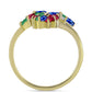 Goldplattierter Silberring mit Rubin aus Madagaskar und australischem blauem Saphir