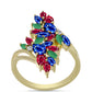 Goldplattierter Silberring mit Rubin aus Madagaskar und australischem blauem Saphir