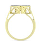 Goldplattierter Silberring mit weißem Diamant und weißem Topas