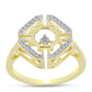 Goldplattierter Silberring mit weißem Diamant und weißem Topas