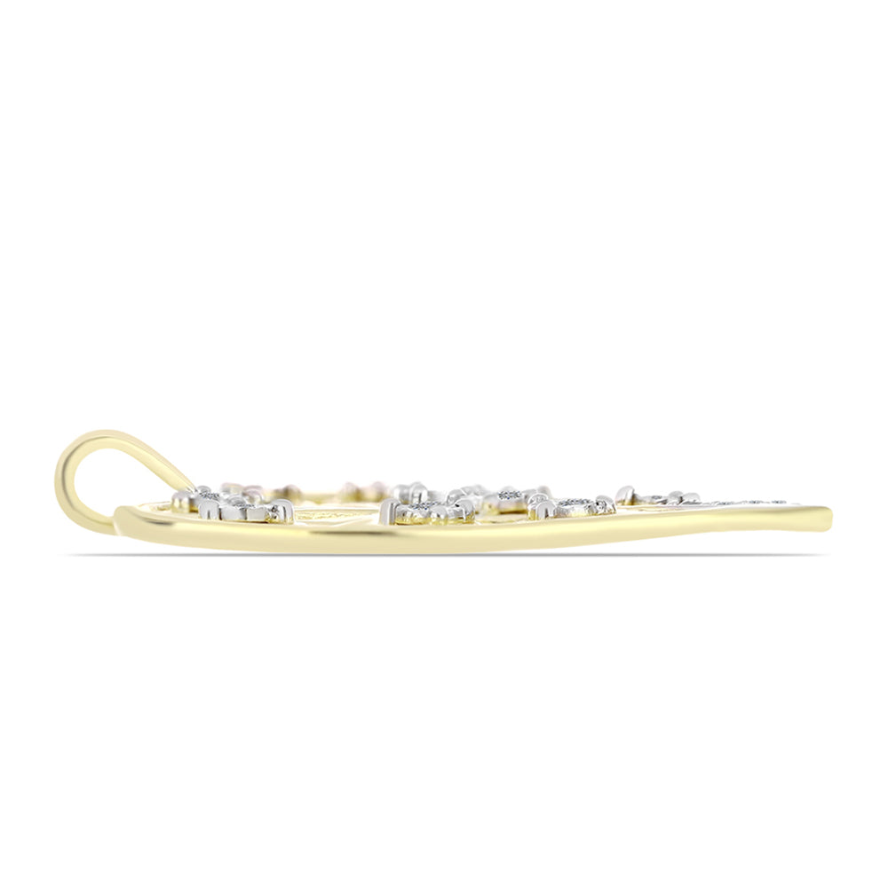 Goldplattierter Silberanhänger mit weißem Diamant und weißem Topas