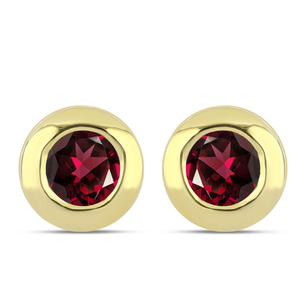 Goldplattierte Silberohrringe mit Rhodolith Granat 1 