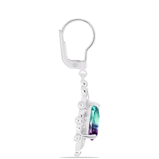 Silberohrringe mit Zebrafluorit