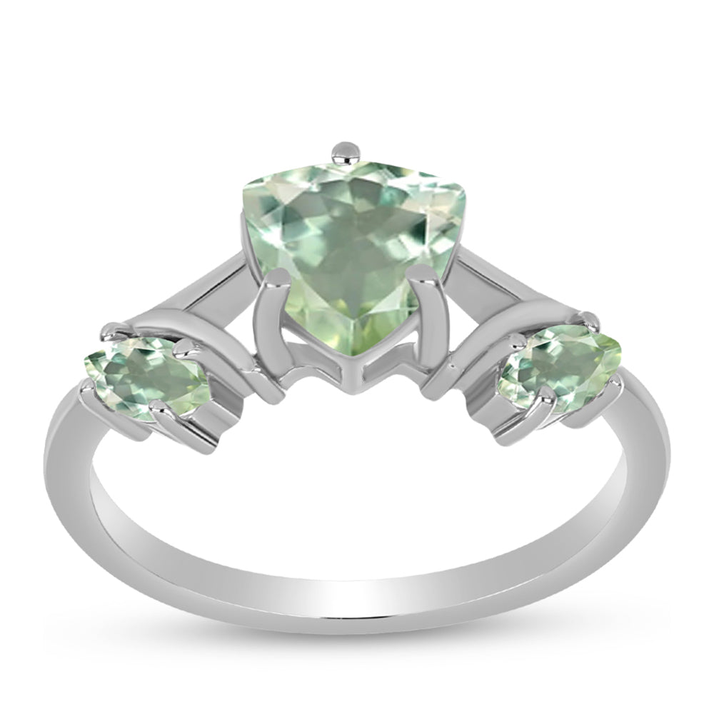 Silberring mit grünem Amethyst