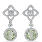 Silberohrringe mit grünem Amethyst und weißem Topas