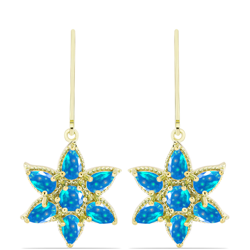Goldplattierte Silberohrringe mit äthiopischem Paradiese-Opal