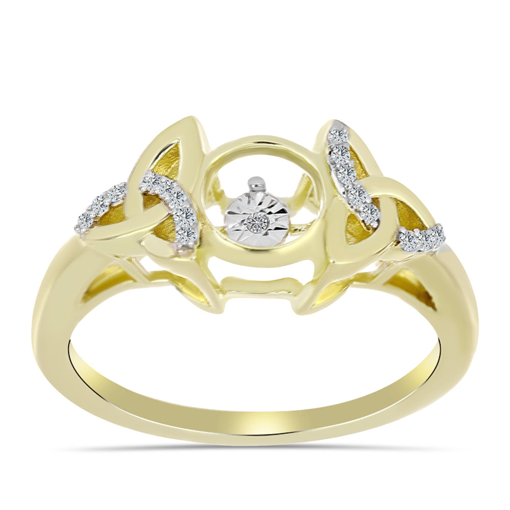 Goldplattierter Silberring mit weißem Diamant und weißem Topas 3 