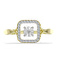 Goldplattierter Silberring mit weißem Diamant und weißem Topas
