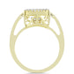 Goldplattierter Silberring mit weißem Diamant und weißem Topas