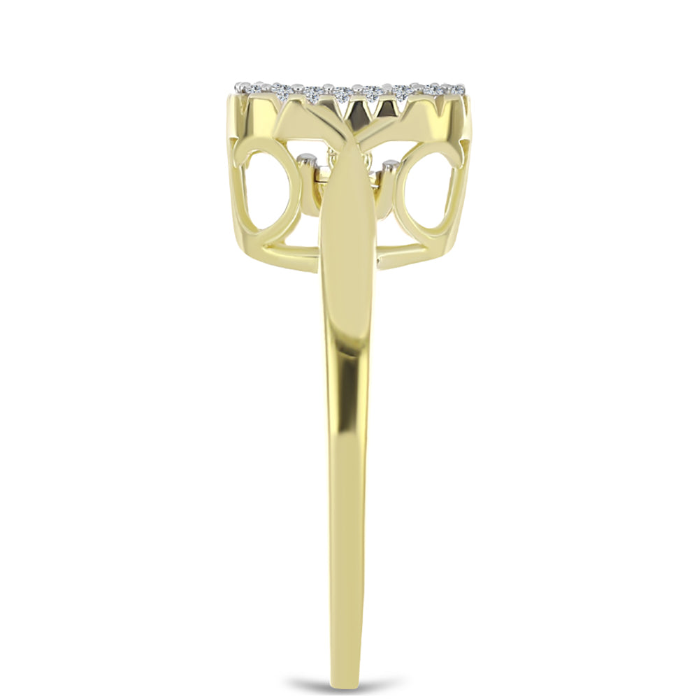 Goldplattierter Silberring mit weißem Diamant und weißem Topas 4 