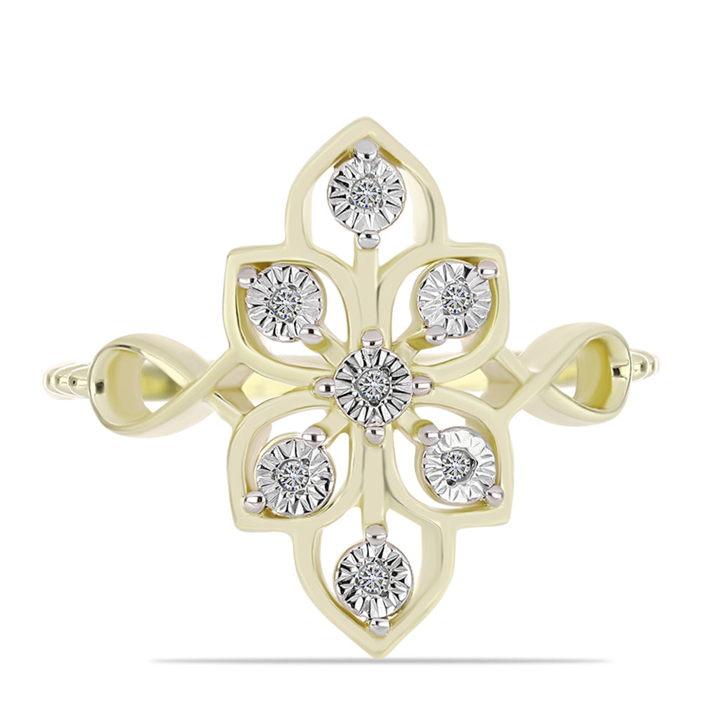 Goldplattierter Silberring mit weißem Diamant