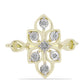 Goldplattierter Silberring mit weißem Diamant