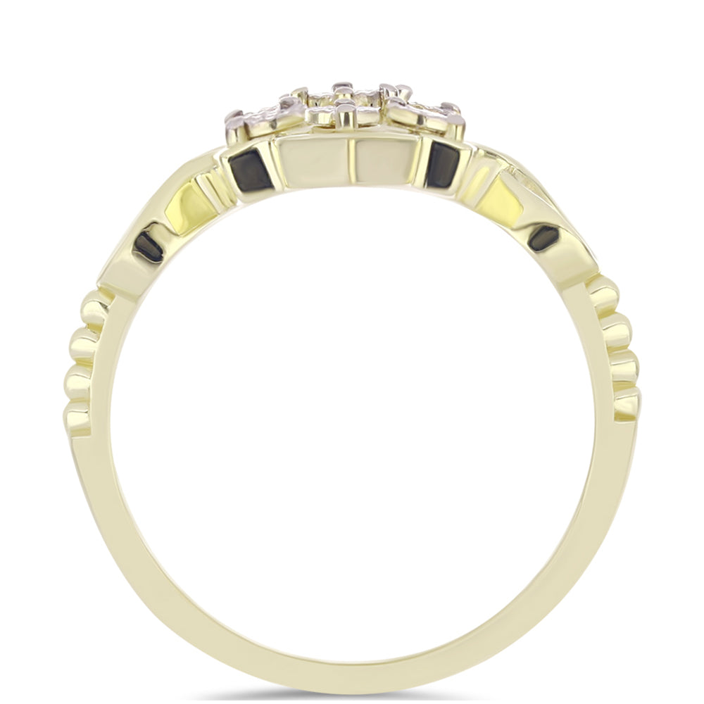 Goldplattierter Silberring mit weißem Diamant